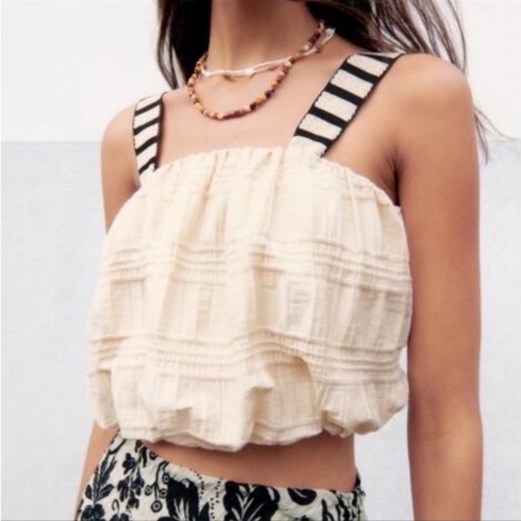 Zara Tops - Zara Combination Strap Balloon Top Size S